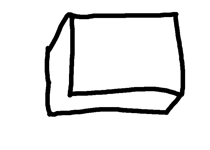 Sketchy-style animation of a button being pressed, with a smiley face on it.