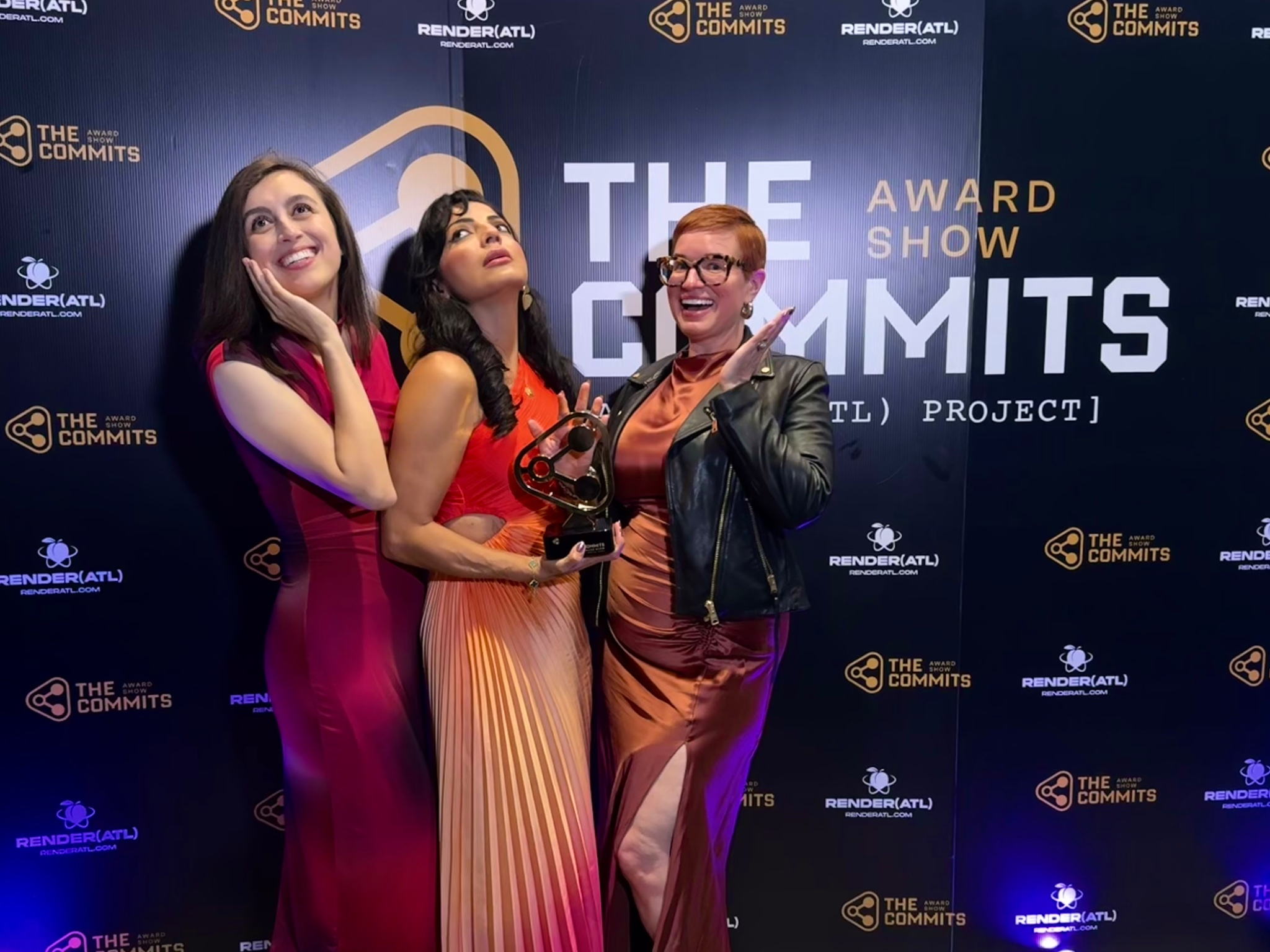 The Commits Award Show with my coworkers Andrea and Ashley
