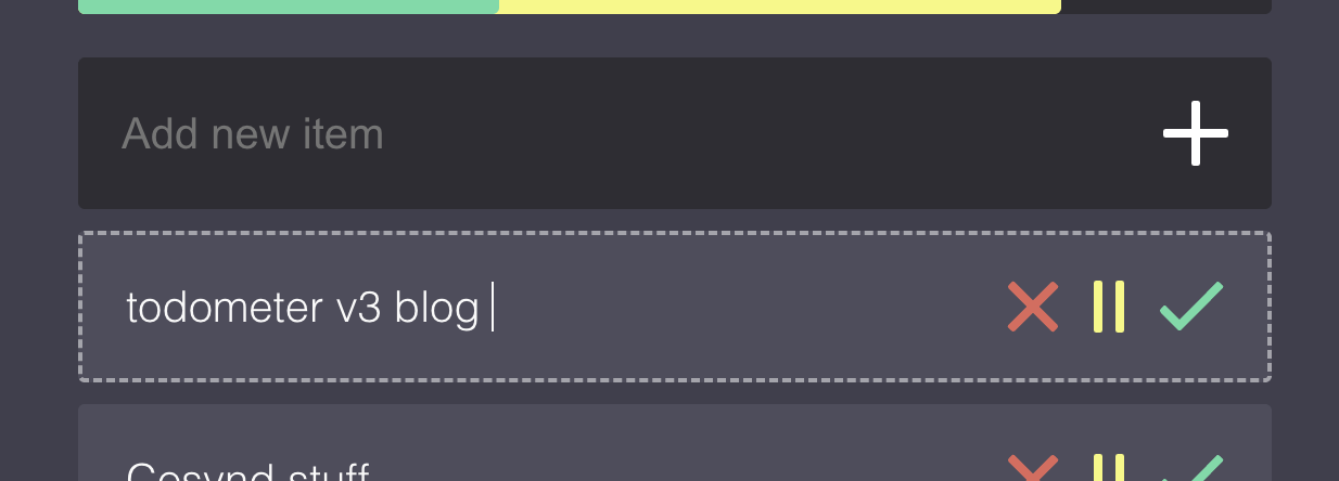 Editing interface in todometer
